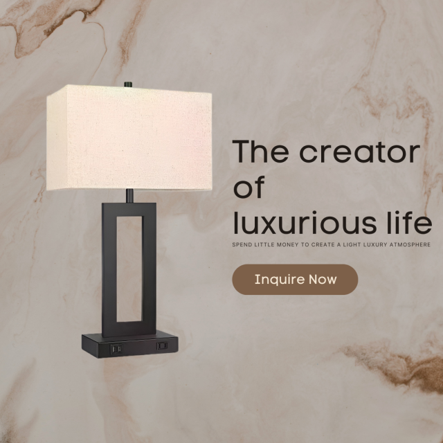 Baiyeco (Smart Charge) Desk Lamp - Dual Power Plug-in/USB-C Iron Base Bulb Light Touch Sensor Cloth Shade Worldwide Use