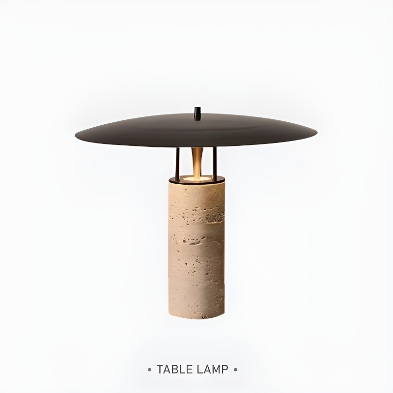 Baiyeco (Marble Collection) Table Light - Universal Plug Stone and Fabric Design Bulb Compatible