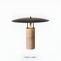 Baiyeco (Marble Collection) Table Light - Universal Plug Stone and Fabric Design Bulb Compatible