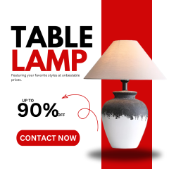 Baiyeco (Artisan Series) Table Lamp - Ceramic Base Iron Accent Fabric Shade Universal Plug for Bulb