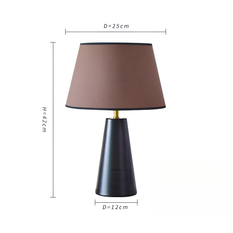 Baiyeco (Metro Series) Table Lamp - Industrial Iron Frame Fabric Shade Bulb Compatible Universal Plug