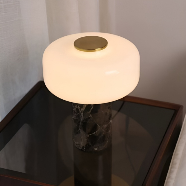 Baiyeco Contemporary Office Lamp - Marble Stability Fabric Diffuser Bulb Light Worldwide Plug-in