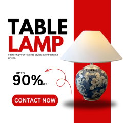 Baiyeco (Blue Willow Series) Schreibtischlampe – handbemalte Keramik, Eisenstruktur, Stoffschirm, weltweiter Steckeradapter