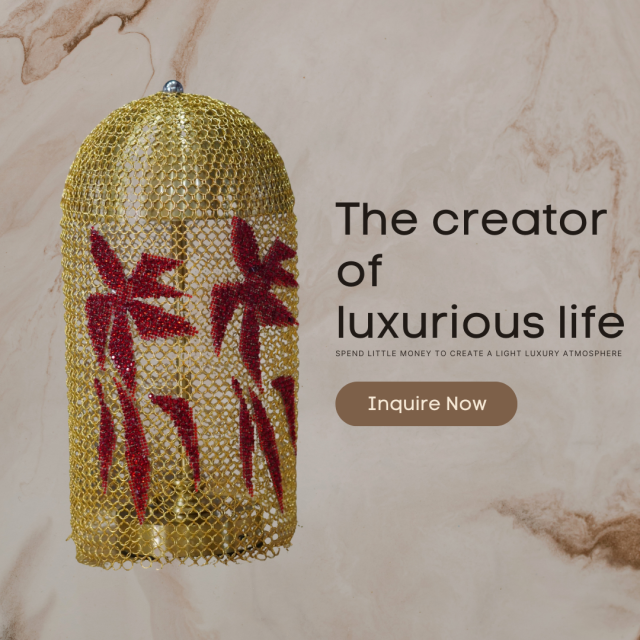 Baiyeco (Artisan Collection) Table Lamp - Handcrafted Stainless Steel Mesh with Diamond Inlays Fabric Shade SMD LED USB-C Rechargeable