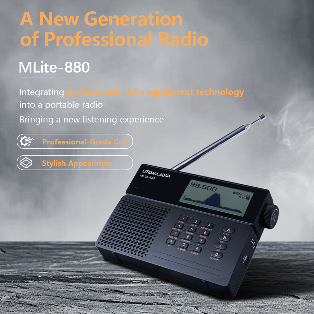 MLite-880 Official Direct from Manufacturer,Malahiteam Genuine Licensed,Long Wave, Medium Wave, Short Wave, Aviation,RDS - Single Sideband Digital Portable Radio