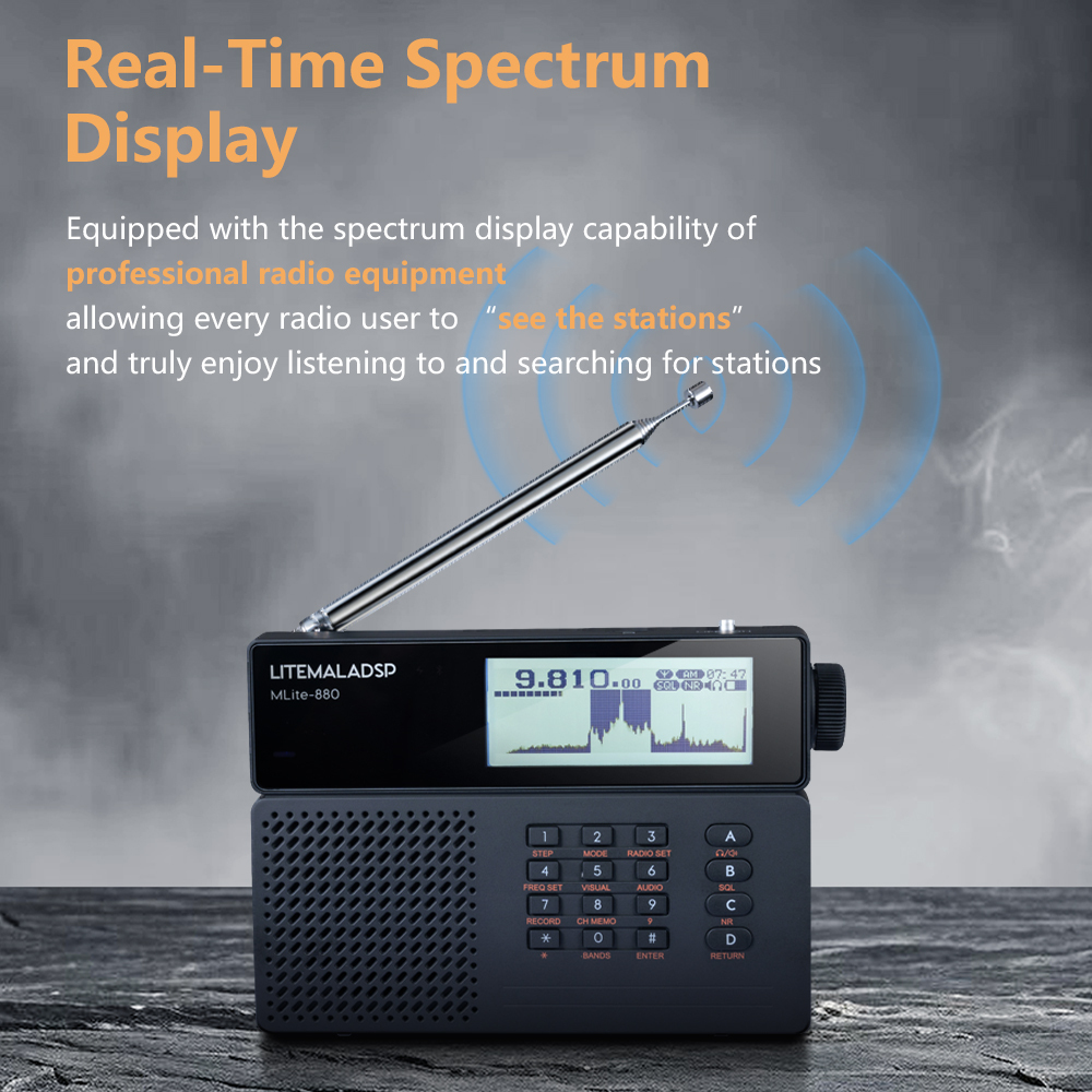 MLite-880 Official Direct from Manufacturer,Malahiteam Genuine Licensed,Long Wave, Medium Wave, Short Wave, Aviation,RDS - Single Sideband Digital Portable Radio