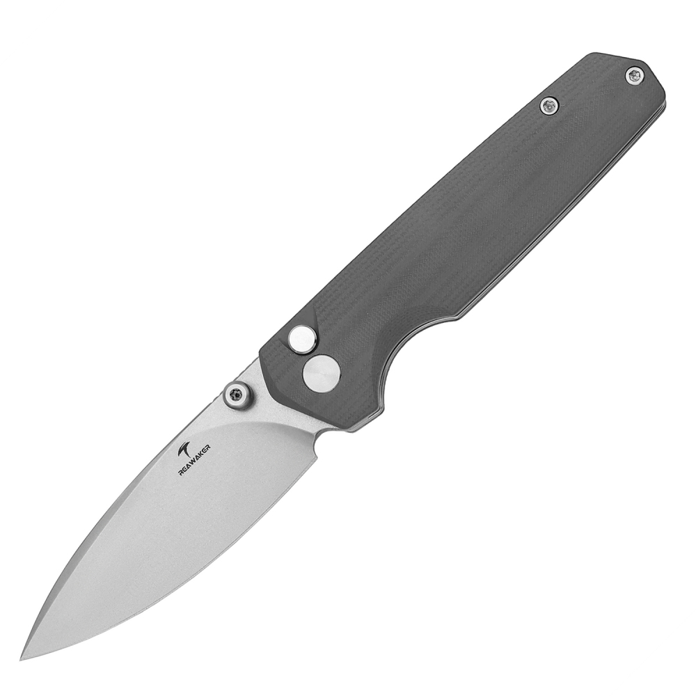 Uncompromising G10 Carbon Fiber Handle 14C28N Steel Blade Button Lock Folding Knife Forged for Adventure
