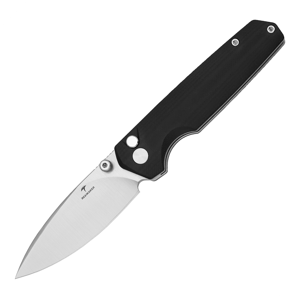 Uncompromising G10 Carbon Fiber Handle 14C28N Steel Blade Button Lock Folding Knife Forged for Adventure