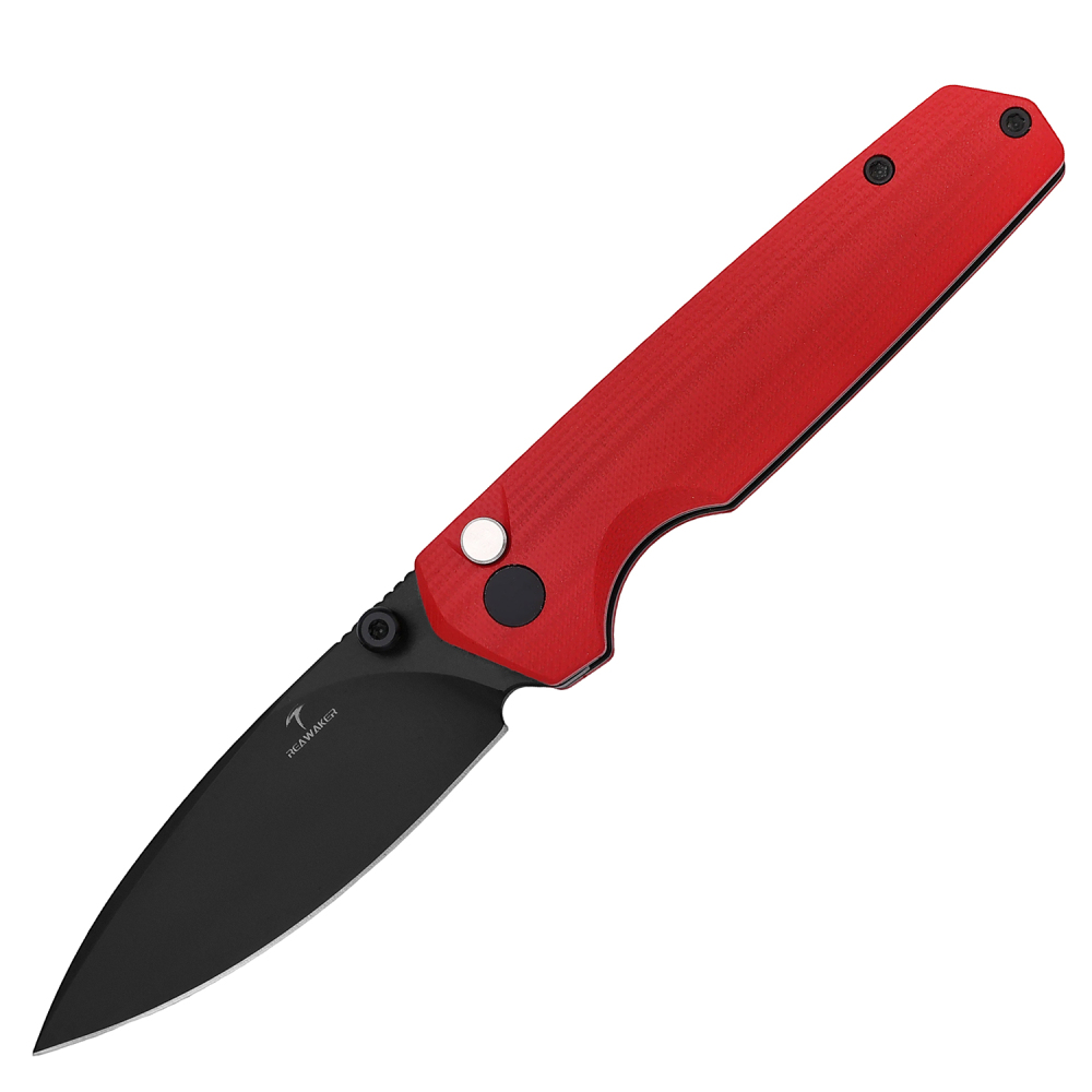 Uncompromising G10 Carbon Fiber Handle 14C28N Steel Blade Button Lock Folding Knife Forged for Adventure