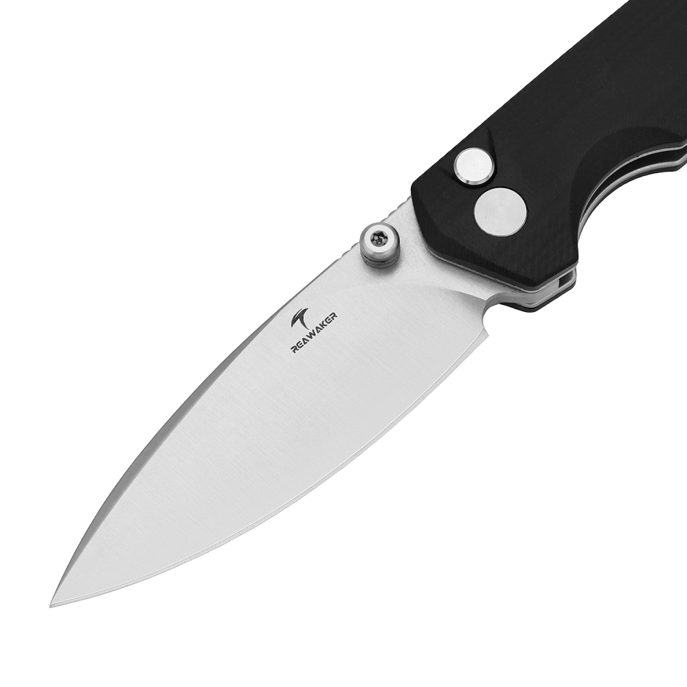 Uncompromising G10 Carbon Fiber Handle 14C28N Steel Blade Button Lock Folding Knife Forged for Adventure