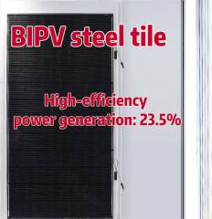 BIPV Steel Tile Solar Panel 520W 23.5% Efficiency TOPCon Cell Building Integrated Photovoltaic Roof Tile