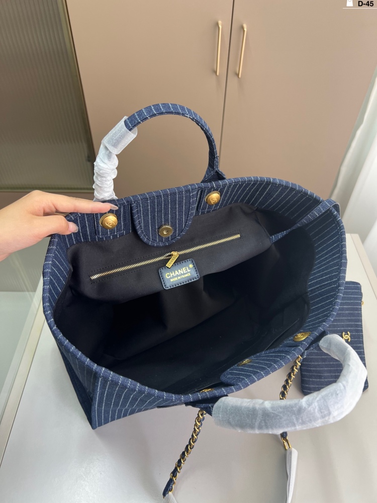 Chanel denim canvas tote bag