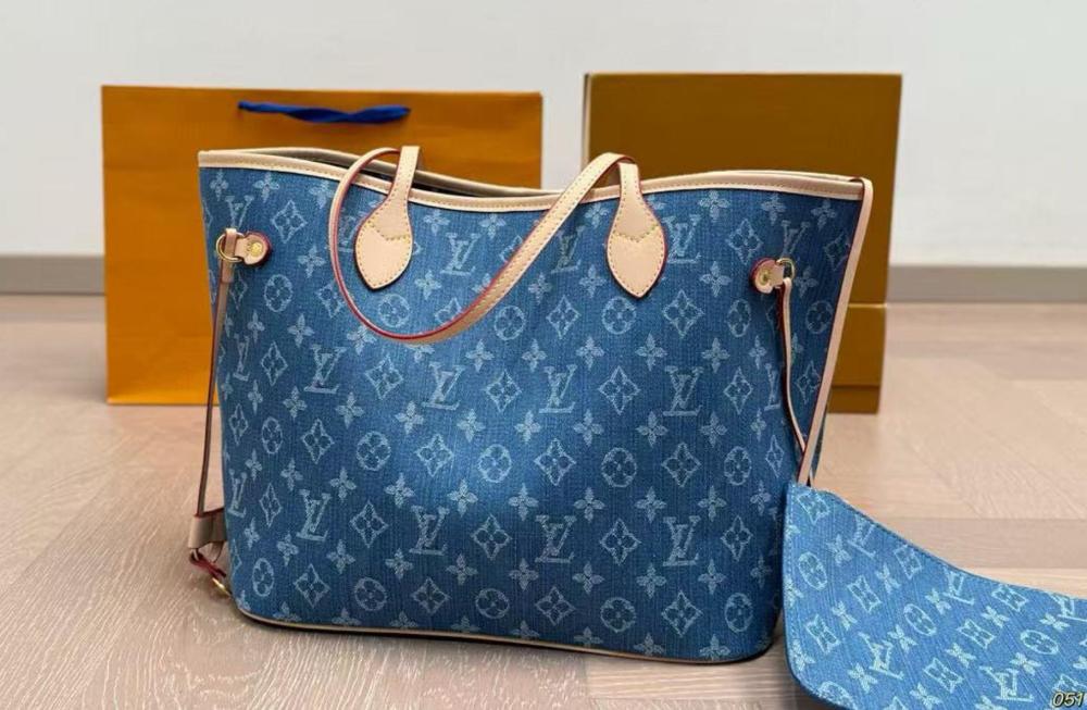 LV Denim neverfull