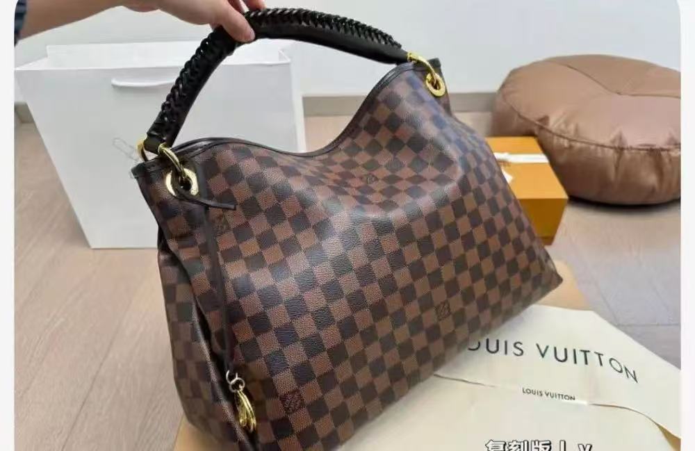 LV brown checker bag