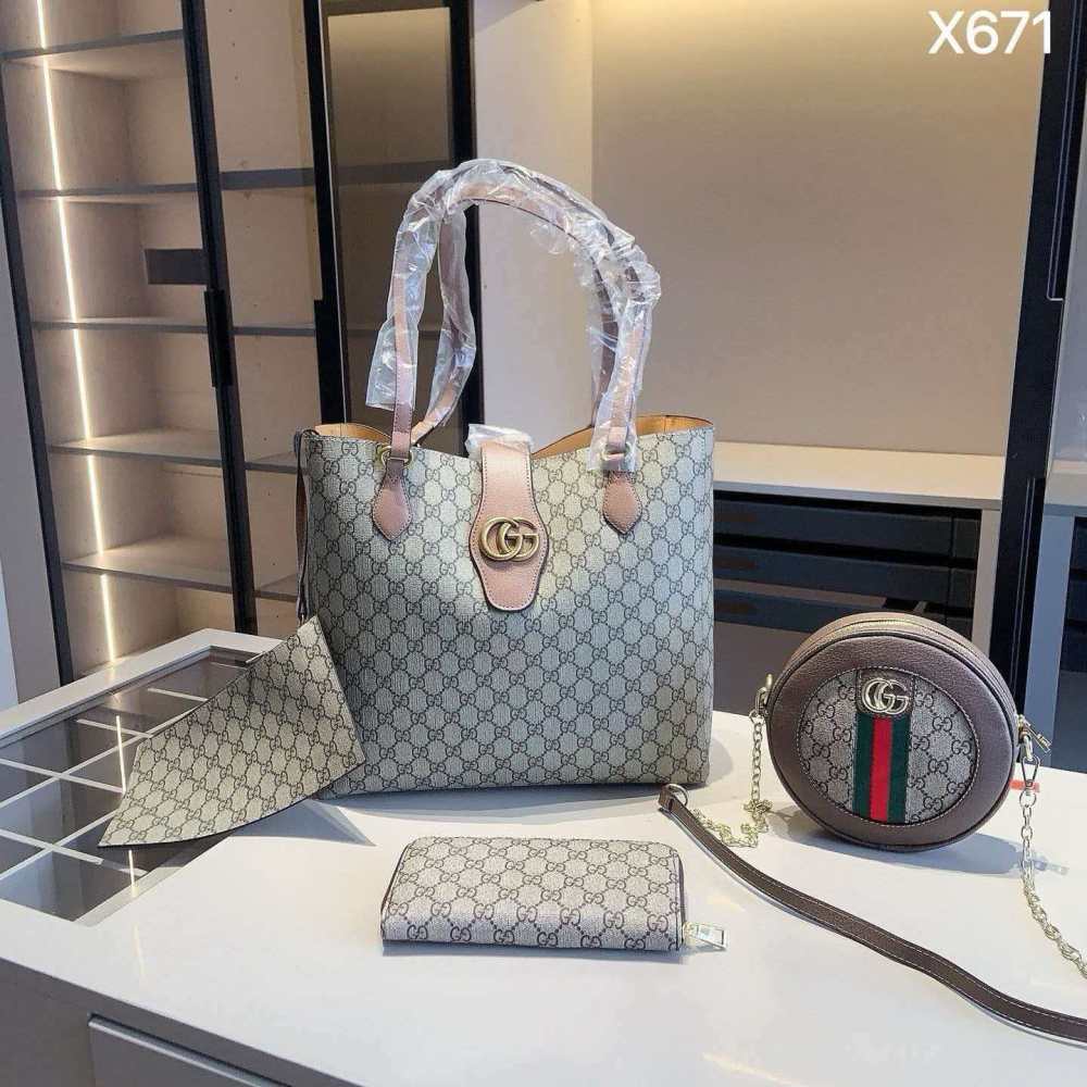 Gucci brown bag set