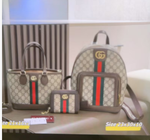 Gucci backpack bag set