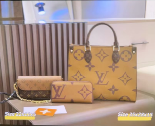 LV brown on the go bag set