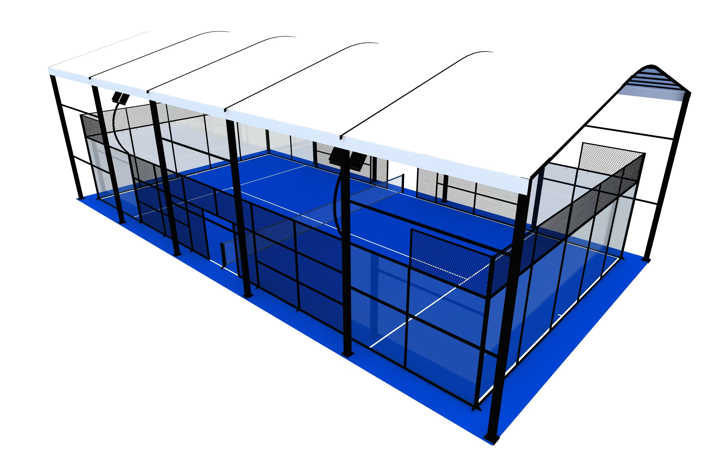 Outdoor padel court with roof by Well Play