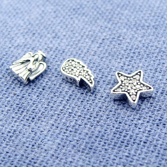 pandora celestial, clear cz floating locket 3 set small