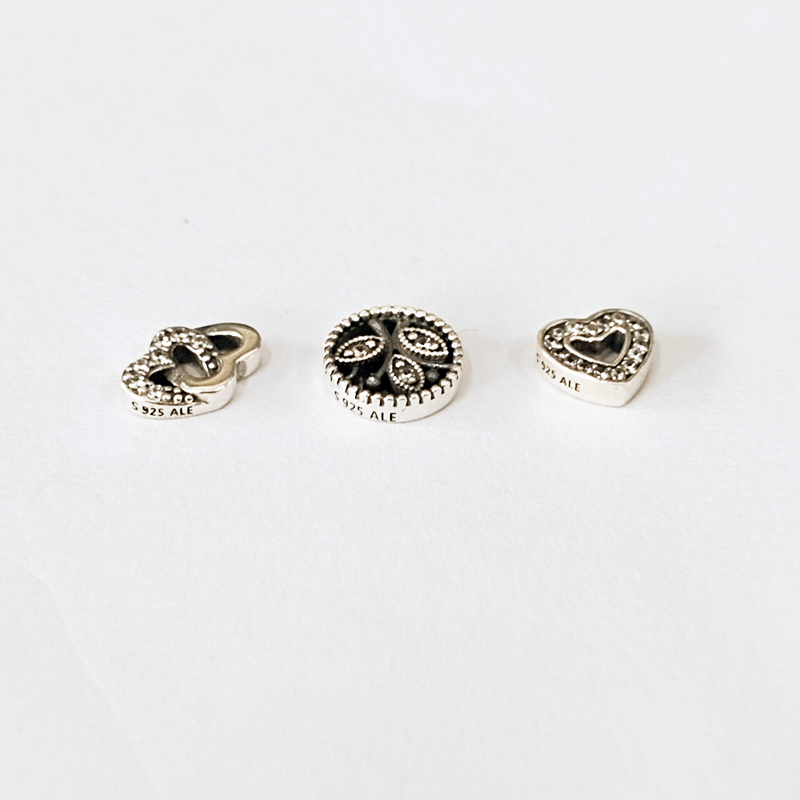 pandora s.silver love & family petite floating locket charms set
