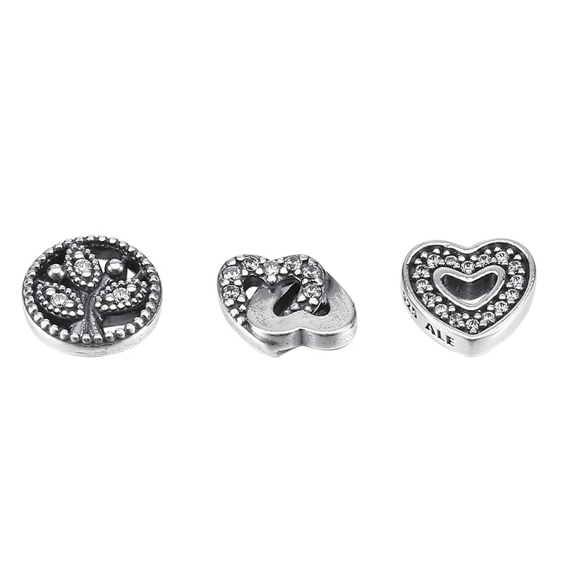 pandora s.silver love & family petite floating locket charms set