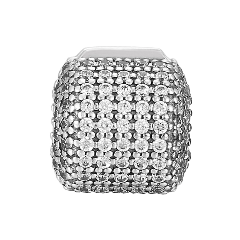 pandora silver charm pave barrel clip