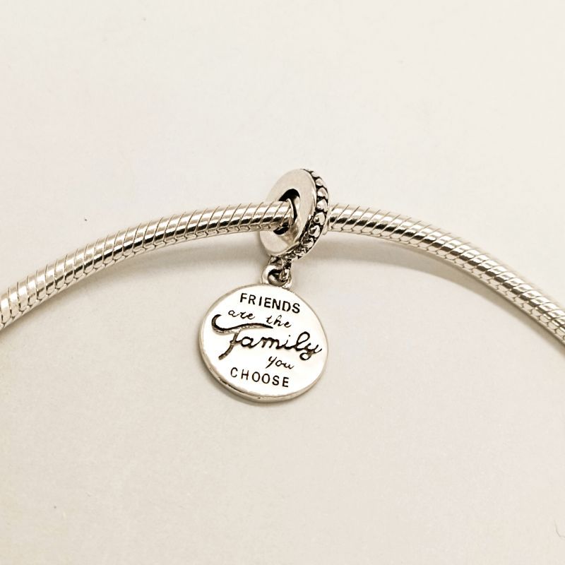 Pandora Silver Friends Are Family Pendant Dangle Charm