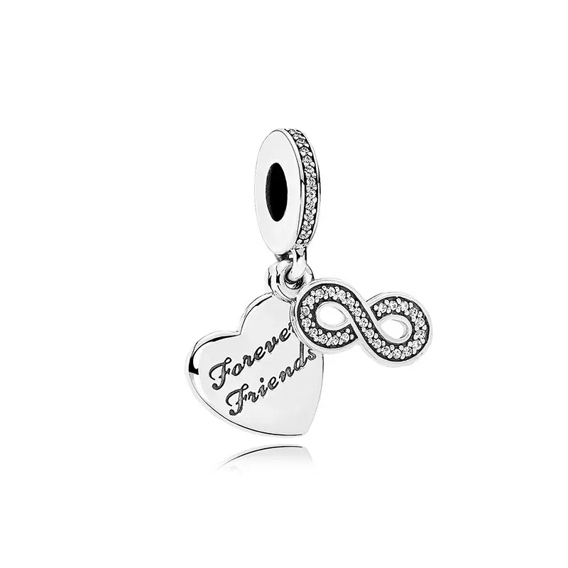 PANDORA S925 ALE Forever Friends Pendant Charm Silver