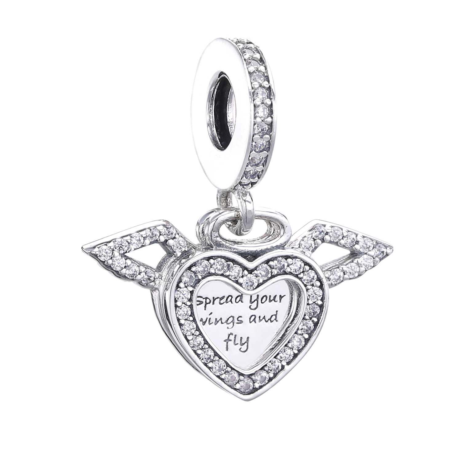 pandora heart and angel wings charm s925 ale