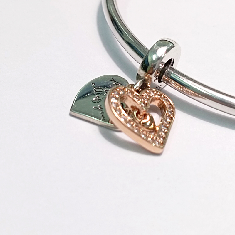 pandora Sparkling Freehand Heart Dangle Charm