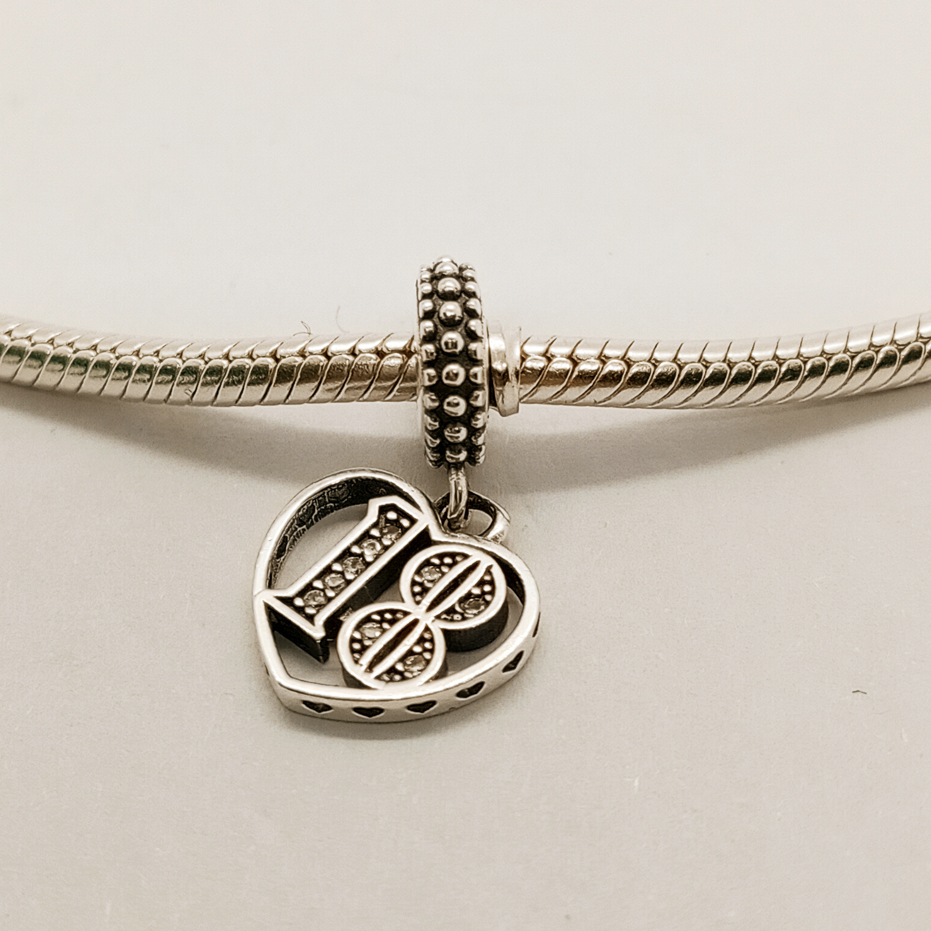 18th years of love anniversary birthday pendant charm