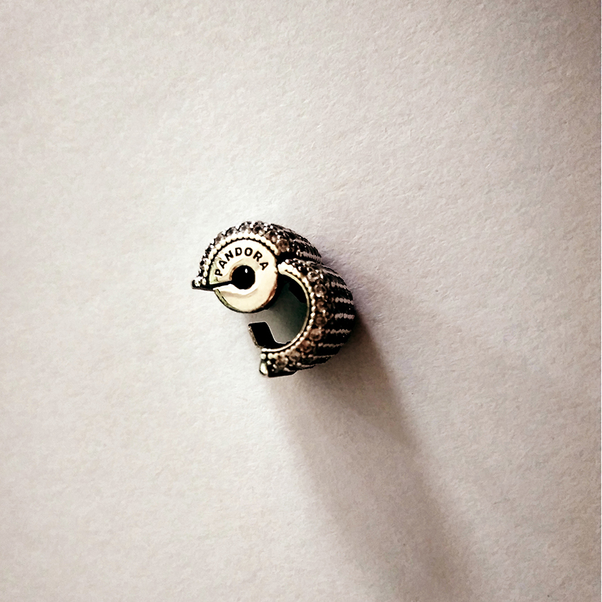pandora silver charm pave barrel clip