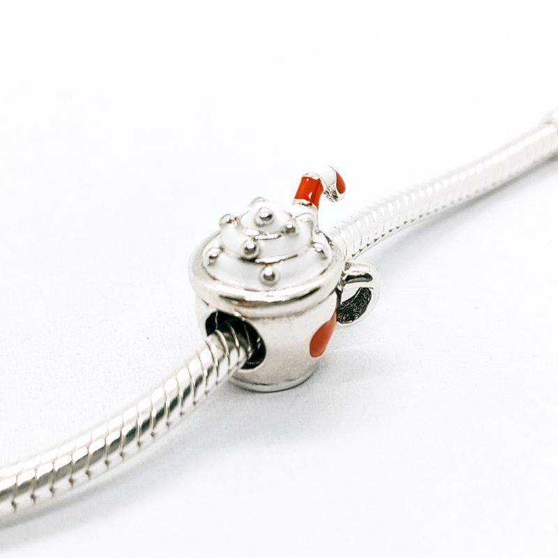 pandora sterling silver charm warm cocoa enamel bead