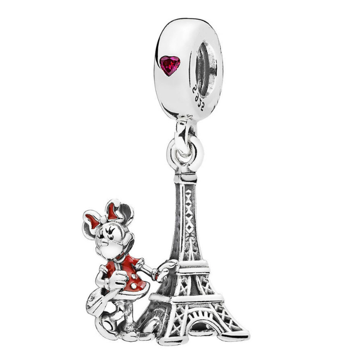 Pandora Solid Silver Minnie Mouse Eiffel Tower Pendant Charm