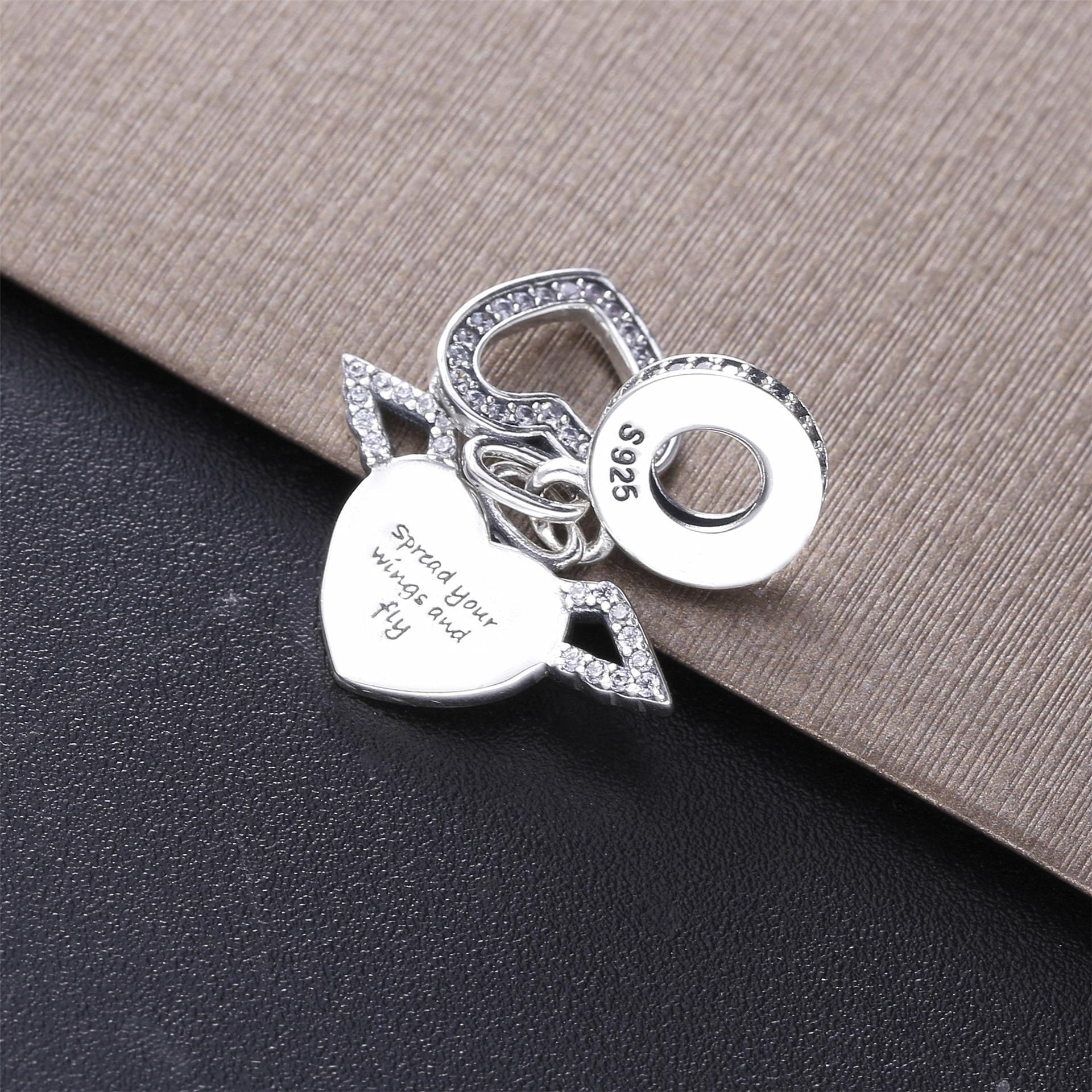 pandora heart and angel wings charm s925 ale