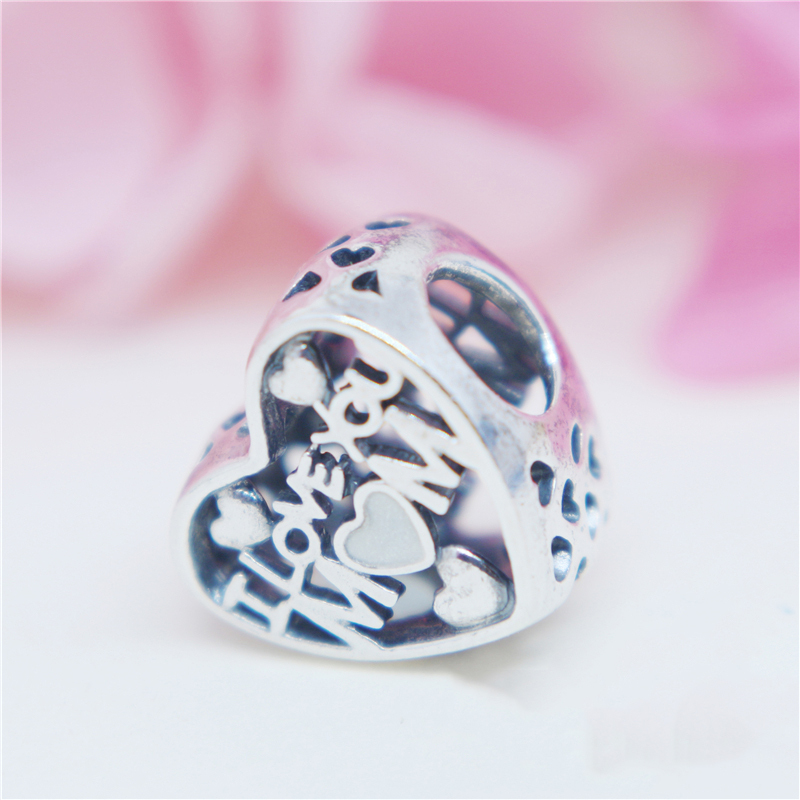 S925 Silver I Love You heart mum love mothers day Pendant Charm