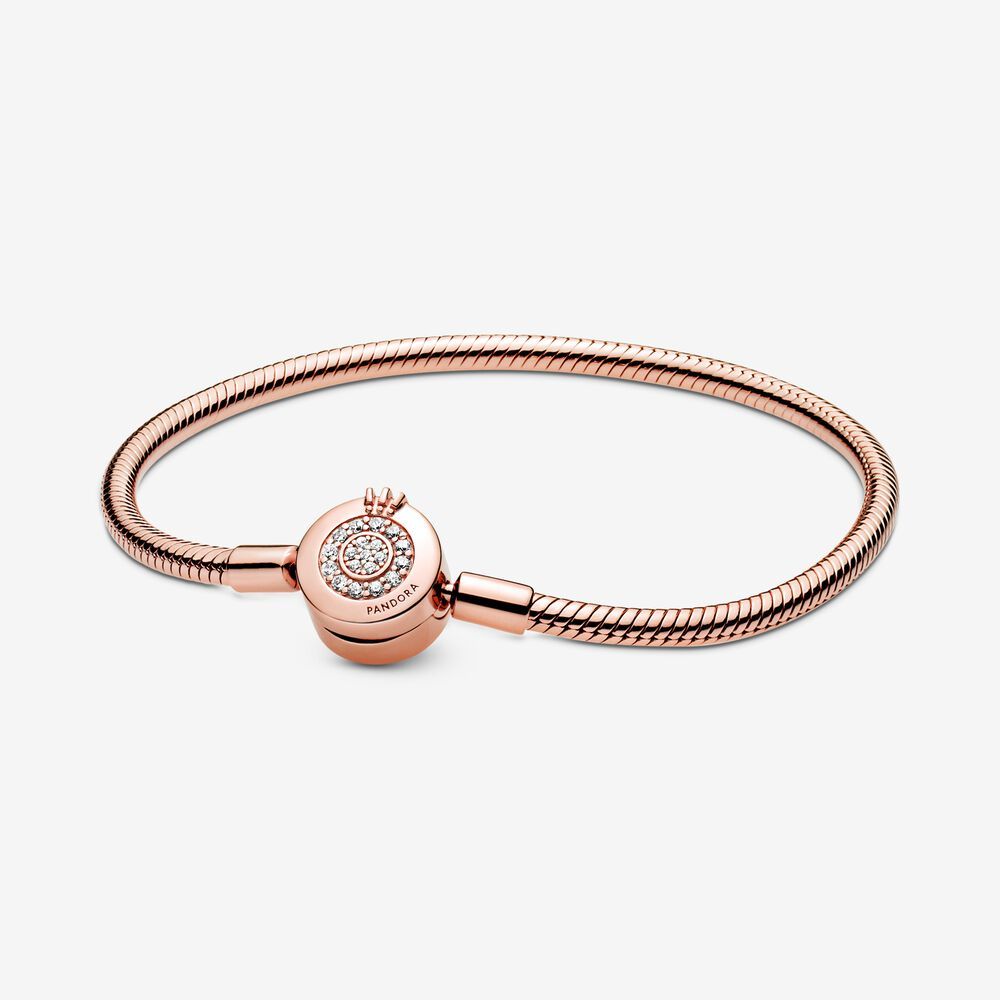 pandora moments sparkling crown o snake chain bracelet s925