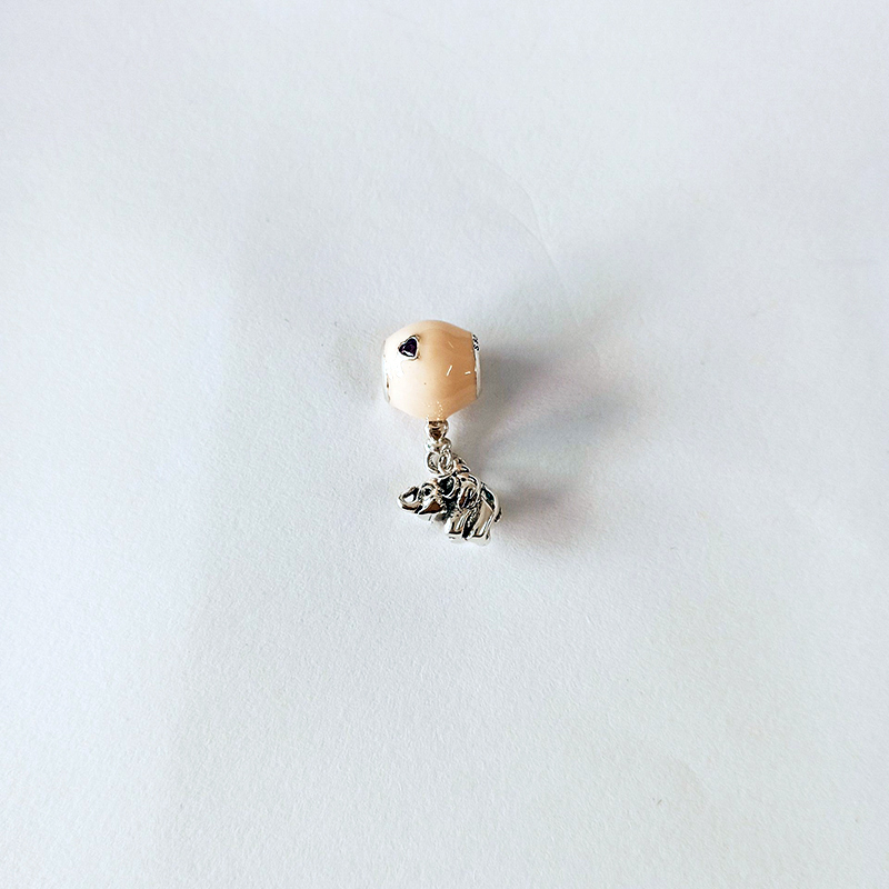 Silver Pandora Elephant & Pink Balloon Charm
