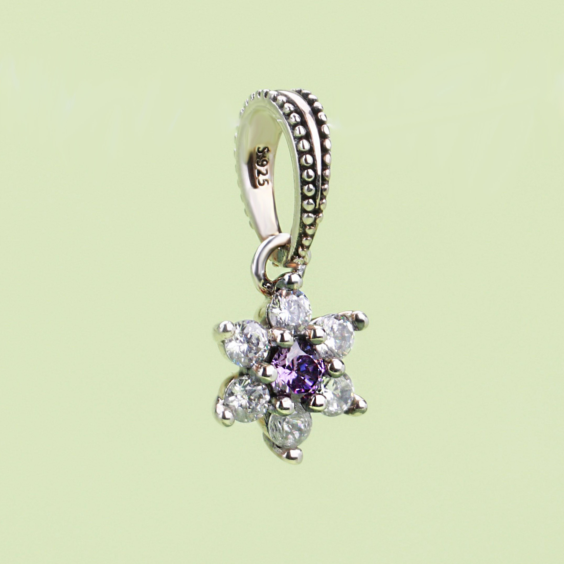 Pandora Forget Me Not Flower Necklace Pendant Charm