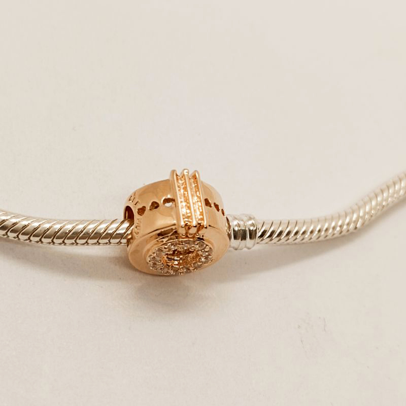 pandora schmuck rose charm offenes pave crown