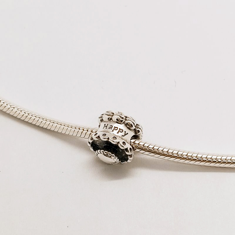 PANDORA SILVER Happy Birthday Celebration Cake CHARM S925 ALE