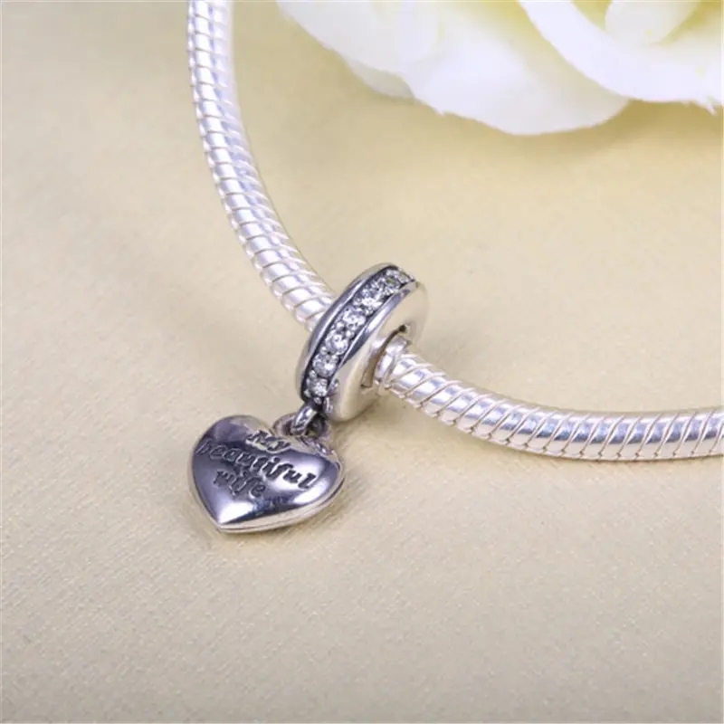 pandora silver my beautiful wife pendant dangle charm