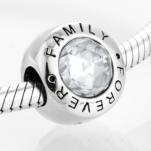 Family Forever Charm for Bracelet. Authentic 925 Sterling Silver