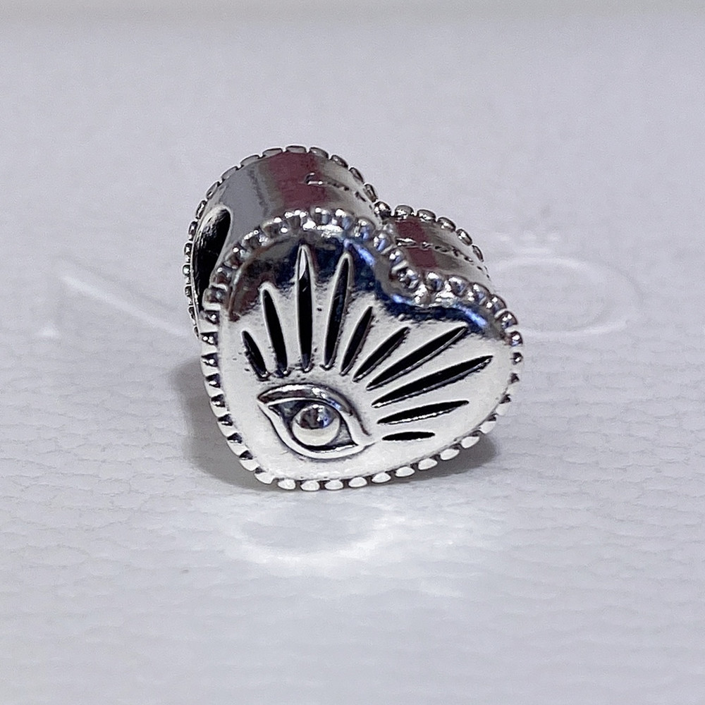 pandora 925 silver all-seeing eye heart pendant charm