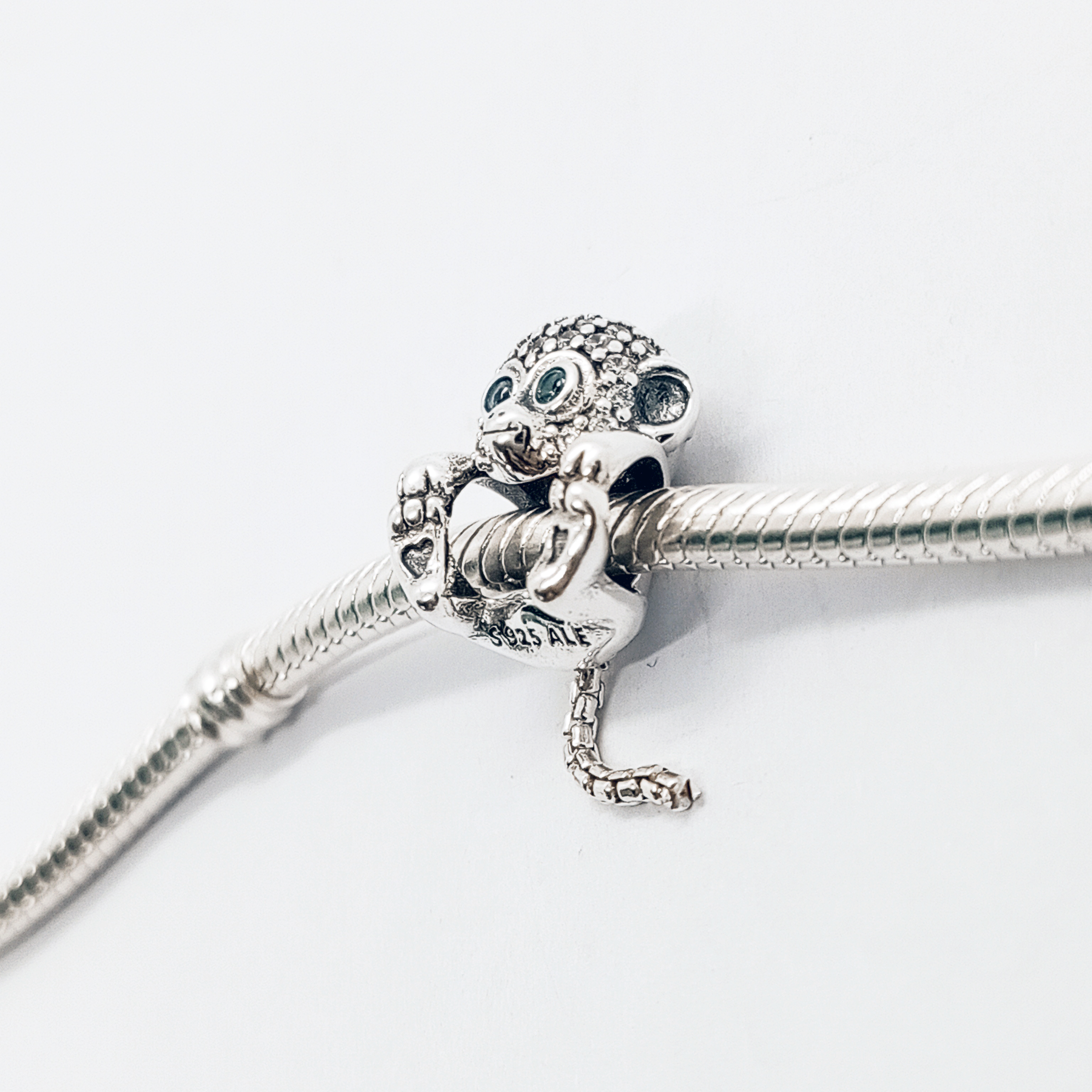 Pandora Silver Pave Monkey Charm