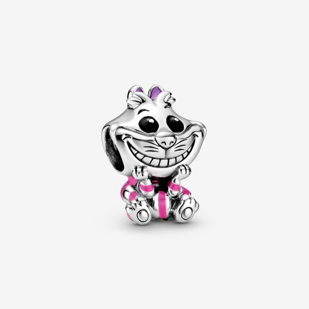 Pandora Silver Charm Alice in Wonderland Cheshire Cat Style