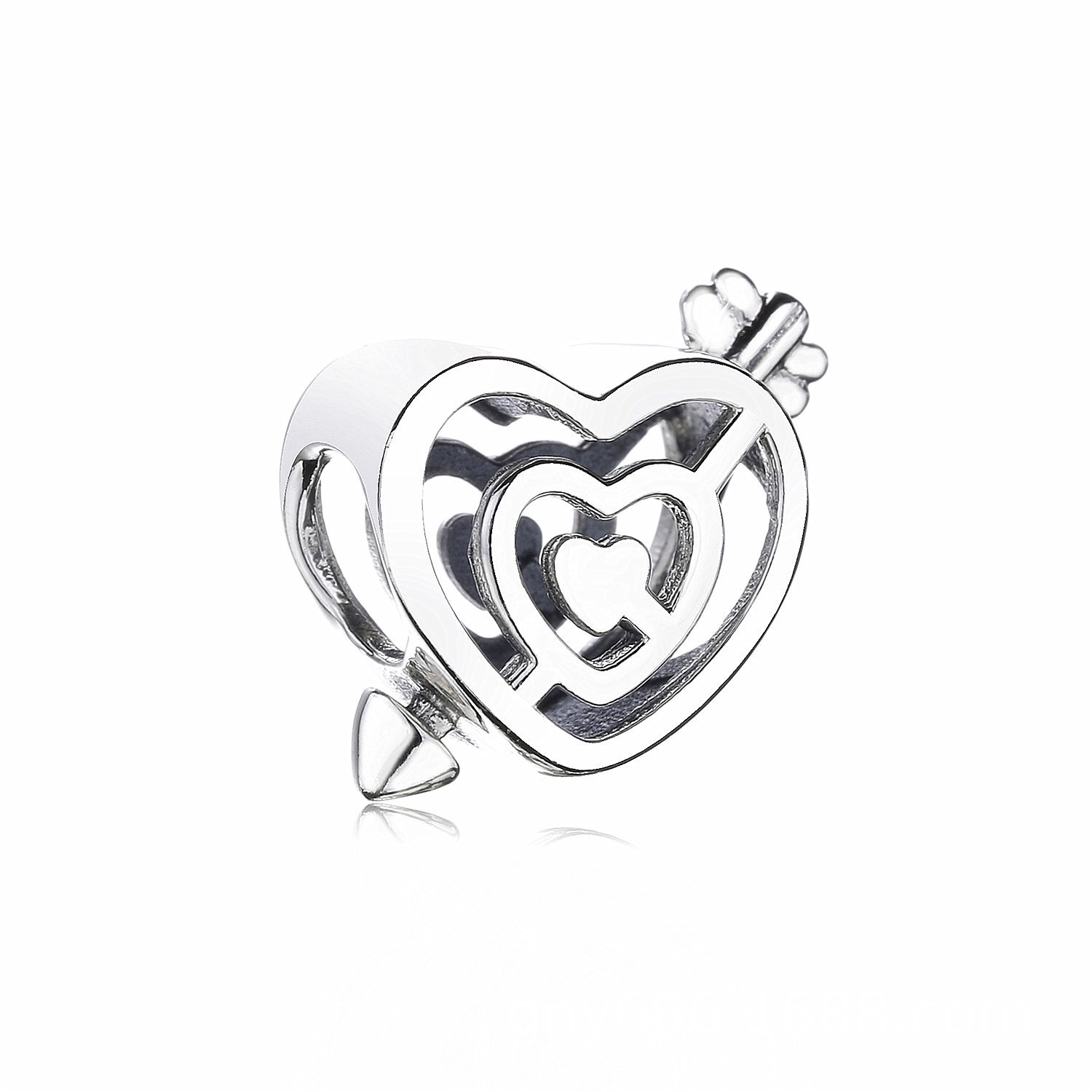 pandora openwork heart labyrinth & arrow charm