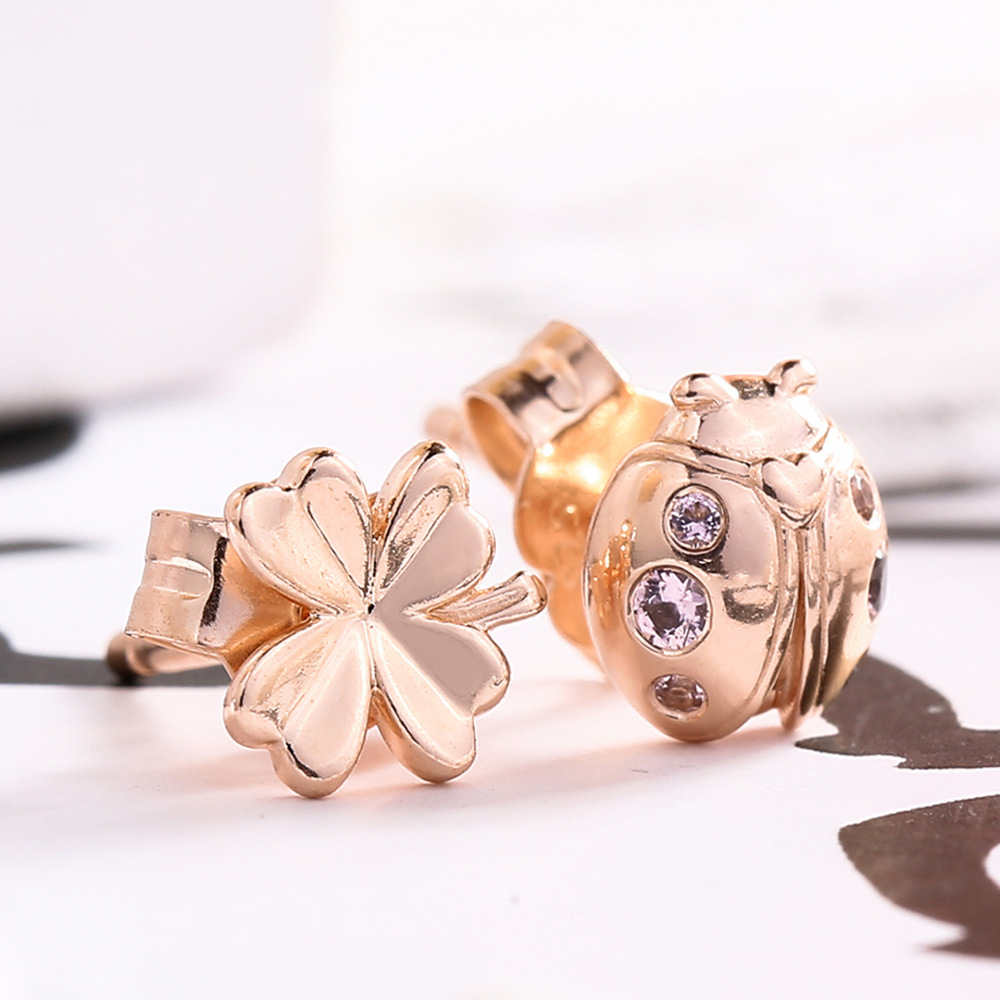 pandora rose studs earrings