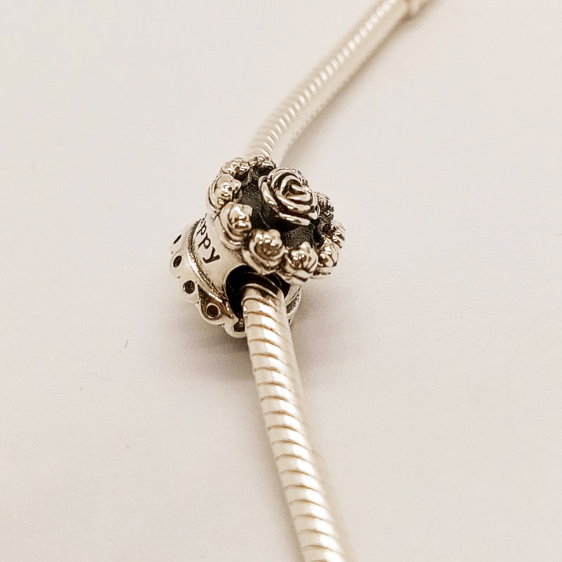 PANDORA SILVER Happy Birthday Celebration Cake CHARM S925 ALE