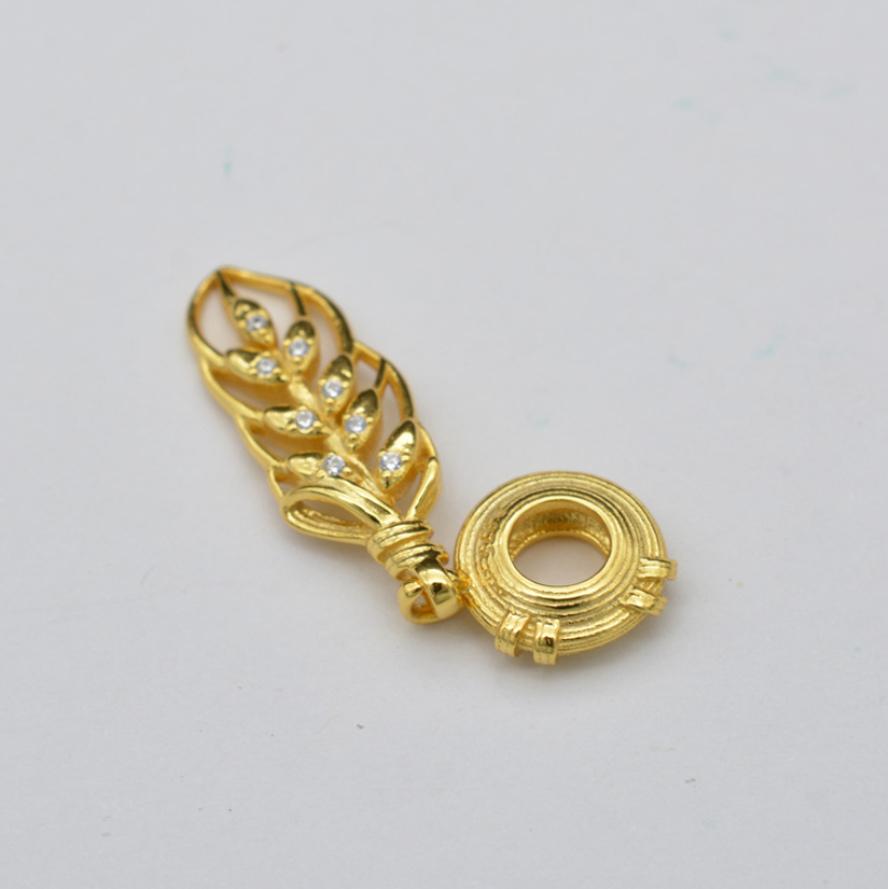 pandora gold shine wheat grain dangle charm